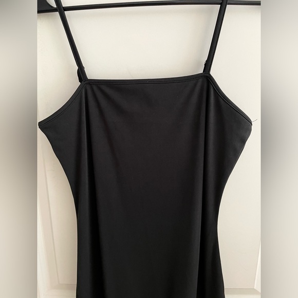 SHEIN Black Fitted Mini Dress with Rhinestone Fringe and Spaghetti Straps sz M/6 - Picture 4 of 7